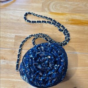 Sequin Blue and Gold Women's Bag